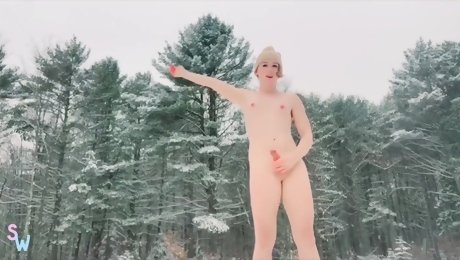 Shiri Allwood In Painfully Tgirl Disrobes And Jerks Herself In The Snow