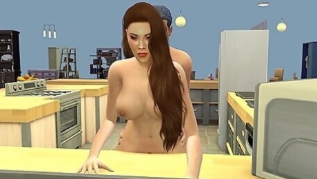 Sexy Aunt May Fucks Her Nephew In The Kitchen