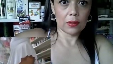 This thick Latina MILF loves acting naughty in public and she loves her dildo