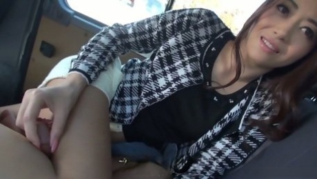 Naughty Japanese slut Maki Hojo is ready for sex tour and blowjob in the car